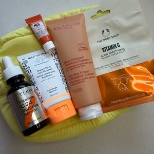 Ultimate Brightening & Glow Skincare Bundle Clarins, Origins, The Body Shop